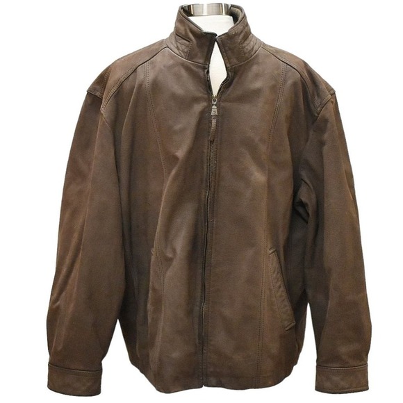 Jos. A. Bank Brown Leather Full Zip Jacket Size XXL - Picture 11 of 11